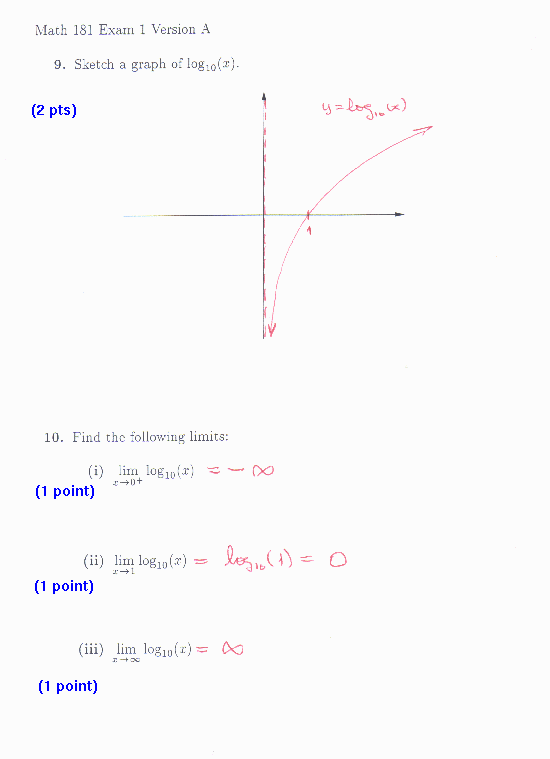 9. See chapter 1.3 10(i). -infinity (ii). 0 (iii). infinity
