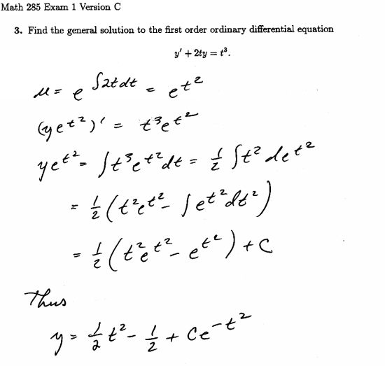 Answer to question 3