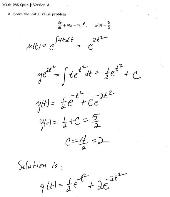 Answer to question 2