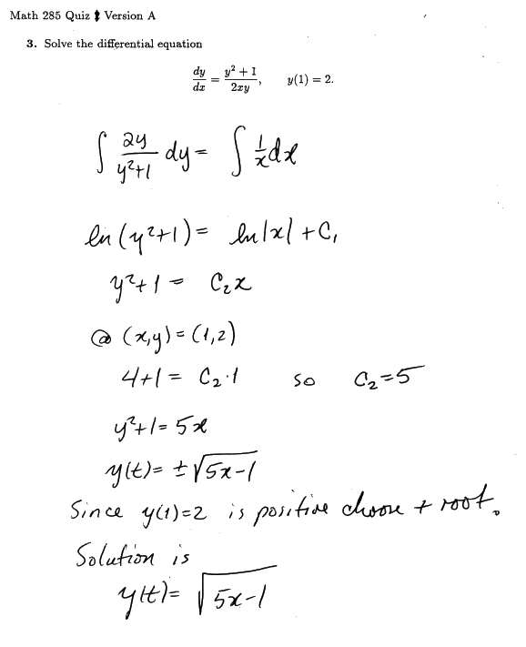 Answer to question 3