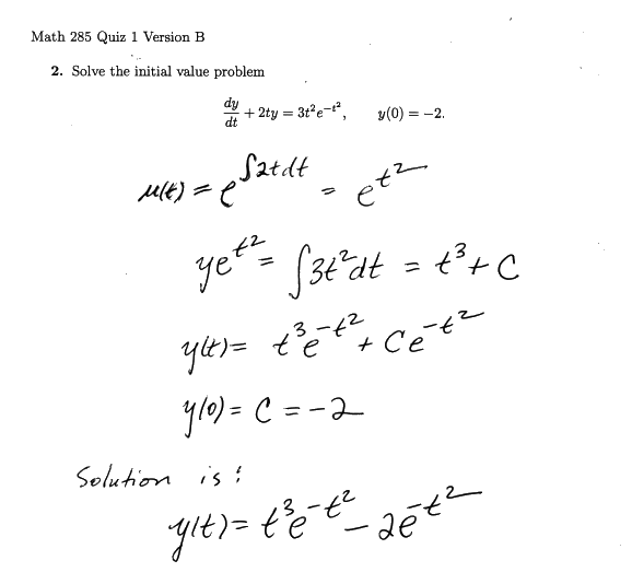 Answer to question 2