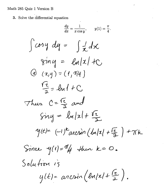 Answer to question 3