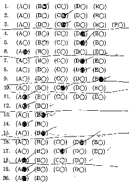 
	1 B. 
	2 C. 
	3 C. 
	4 D. 
	5 D. 
	6 A. 
	7 D. 
	8 D. 
	9 E. 
	10 C. 
	11 A. 
	12 A. 
	13 B. 
	14 A. 
	15 B. 
	16 D. 
	17 C. 
	18 A. 
	19 A. 
	20 A. 
